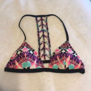 SOLD LA Hearts colorful bikini top